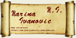 Marina Ivanović vizit kartica